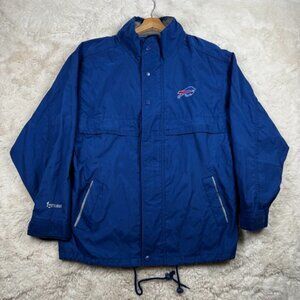Vintage Y2K Buffalo Bills Spotlight Jacket Full Zip Windbreaker Hooded Blue Sz M